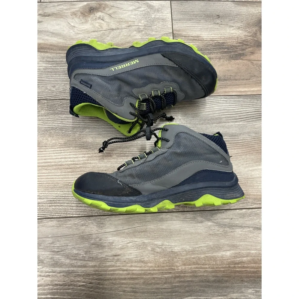 Merrell Big Kids Moab Speed Mid Navy Grey Lime Hiking Shoes MK265212 Size 2.0W